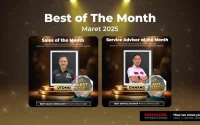 Selamat untuk Best Sales dan Best Service Advisor Honda Solo Baru Maret 2025!